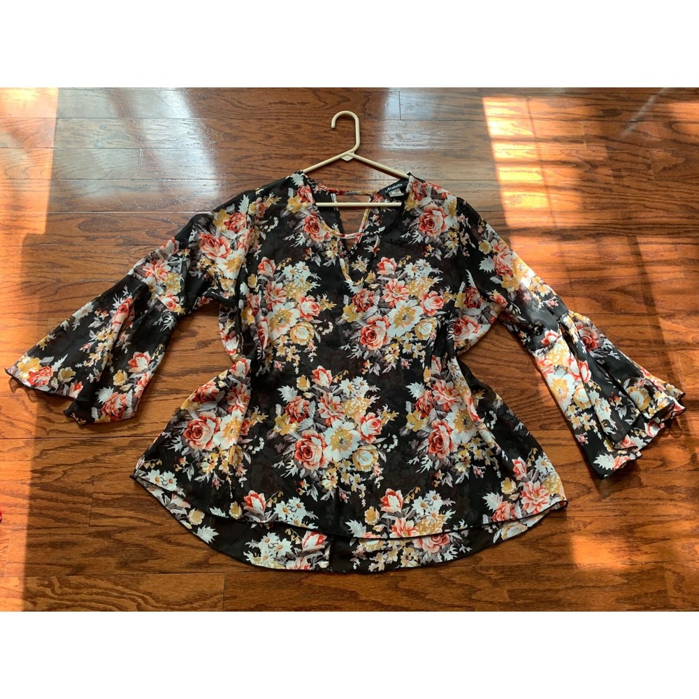 Arabella Floral Chiffon Blouse Size 3X